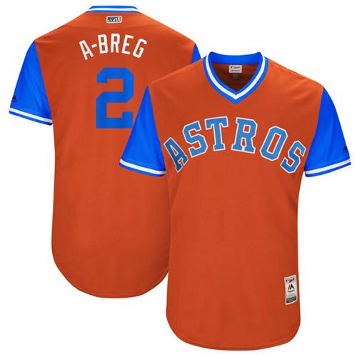 Astros #2 Alex Bregman Orange "A-Breg" Players Weekend Authentic Stitched MLB Jersey Astros #2 Alex Bregman Orange "A-Breg" Players Weekend Authentic Stitched MLB Jersey