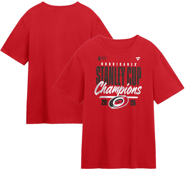 Men's Carolina Hurricanes Red 2026 Stanley Cup Champions T-Shirt