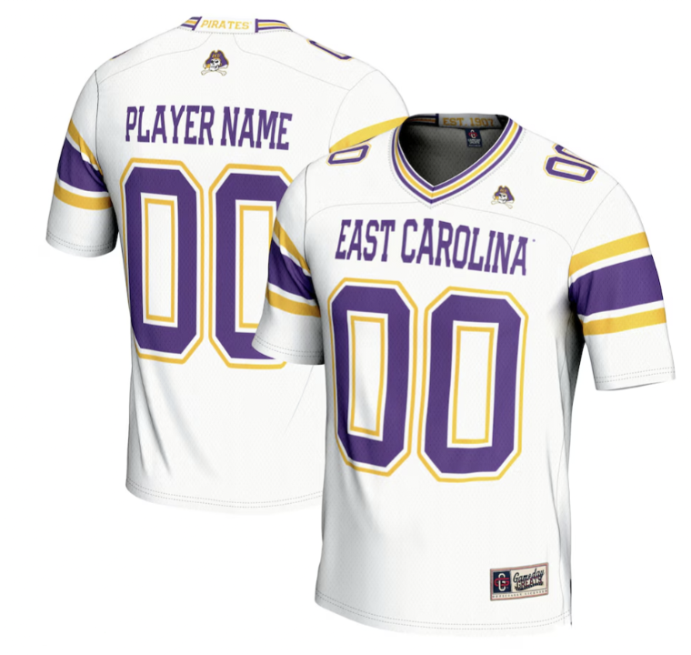 Men's East Carolina University White Custom Football Jersey