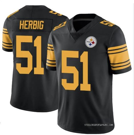 Men's Pittsburgh Steelers #51 Nick Herbig Black 2025 F.U.S.E. Color Rush Vapor Untouchable Limited Stitched Jersey Men's Pittsburgh Steelers #51 Nick Herbig Black 2025 F.U.S.E. Color Rush Vapor Untouchable Limited Stitched Jersey