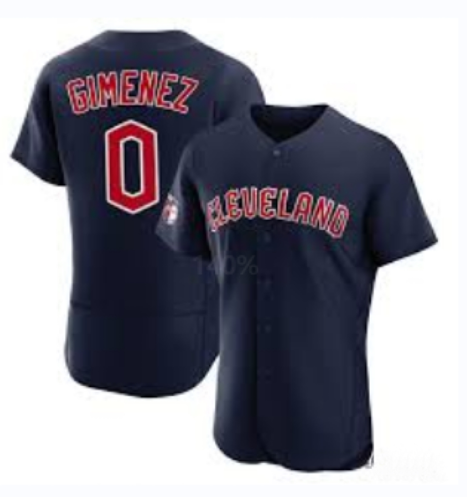 Men's Cleveland Guardians #0 Gimenez Navy Flex Base Stitched Jersey