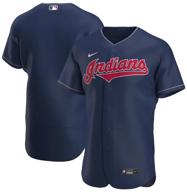 Men's Cleveland Indians Blank Navy MLB Flex Base Stitched Jersey