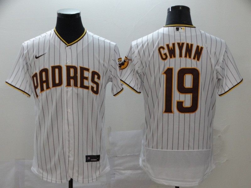 Men's San Diego Padres #19 Tony Gwynn White Flex Base Stitched baseball Jersey Men's San Diego Padres #19 Tony Gwynn White Flex Base Stitched baseball Jersey