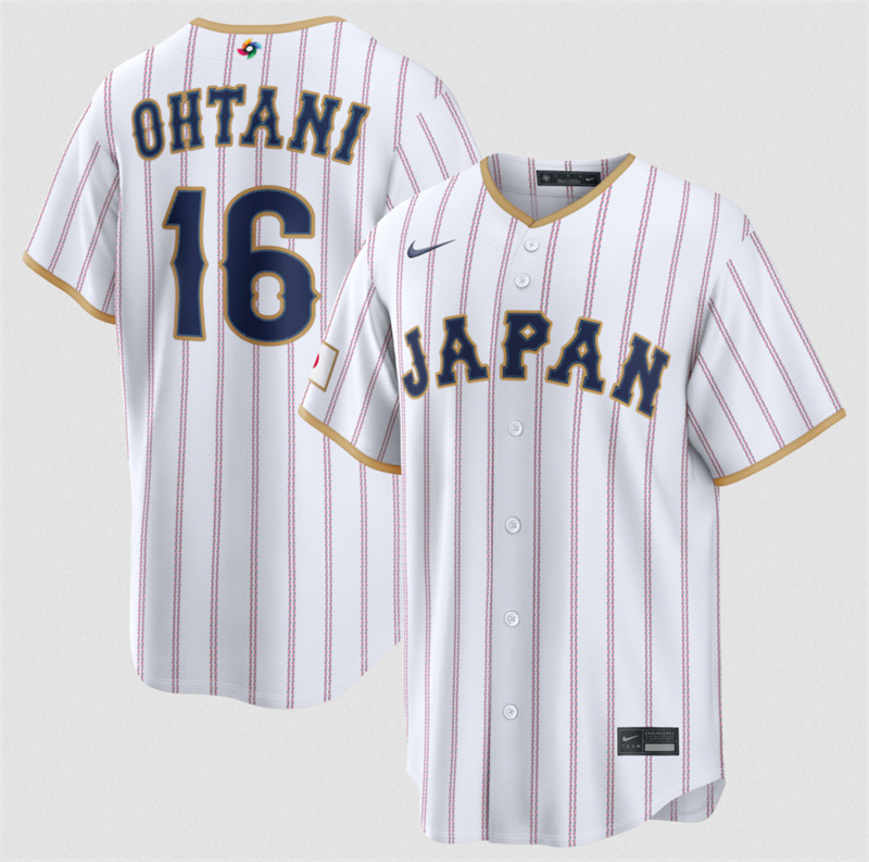 Men's Japan Baseball #16 Shohei Ohtani White 2026 World Baseball Classic Home Stadium Stitched Jersey Men's Japan Baseball #16 Shohei Ohtani White 2026 World Baseball Classic Home Stadium Stitched Jersey