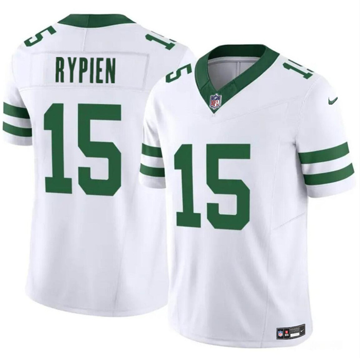 Men's New York Jets #15 Brett Rypien 2023 F.U.S.E. White Throwback Vapor Untouchable Limited Stitched Jersey Men's New York Jets #15 Brett Rypien 2023 F.U.S.E. White Throwback Vapor Untouchable Limited Stitched Jersey