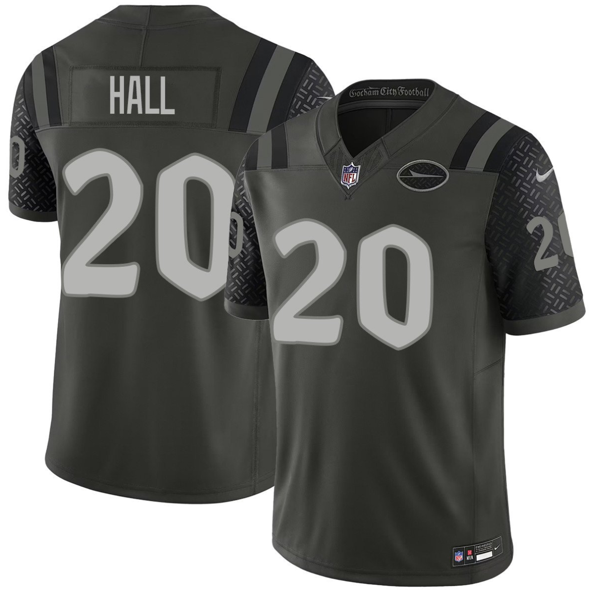 Men's New York Jets #20 Breece Hall Black 2025 F.U.S.E. “Rivalries” Vapor Limited Stitched Football Jersey Men's New York Jets #20 Breece Hall Black 2025 F.U.S.E. “Rivalries” Vapor Limited Stitched Football Jersey