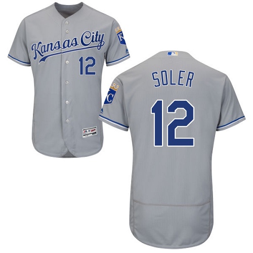 Royals #12 Jorge Soler Grey Flexbase Authentic Collection Stitched MLB Jersey Royals #12 Jorge Soler Grey Flexbase Authentic Collection Stitched MLB Jersey