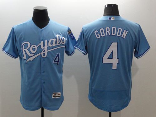 Royals #4 Alex Gordon Light Blue Flexbase Authentic Collection Stitched MLB Jersey Royals #4 Alex Gordon Light Blue Flexbase Authentic Collection Stitched MLB Jersey