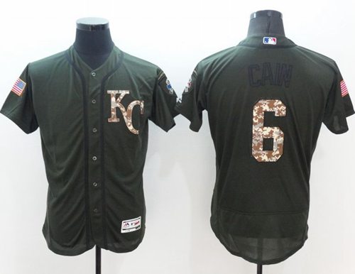 Royals #6 Lorenzo Cain Green Flexbase Authentic Collection Salute to Service Stitched MLB Jersey Royals #6 Lorenzo Cain Green Flexbase Authentic Collection Salute to Service Stitched MLB Jersey