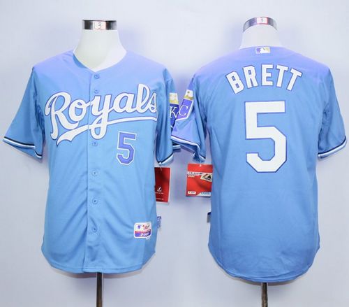 Royals #5 George Brett Light Blue Alternate Cool Base Stitched MLB Jersey Royals #5 George Brett Light Blue Alternate Cool Base Stitched MLB Jersey