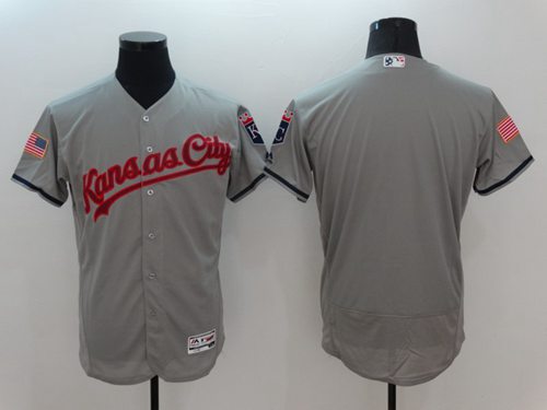 Royals Blank Grey Fashion Stars & Stripes Flexbase Authentic Stitched MLB Jersey Royals Blank Grey Fashion Stars & Stripes Flexbase Authentic Stitched MLB Jersey