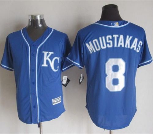 Royals #8 Mike Moustakas Blue Alternate 2 New Cool Base Stitched MLB Jersey Royals #8 Mike Moustakas Blue Alternate 2 New Cool Base Stitched MLB Jersey