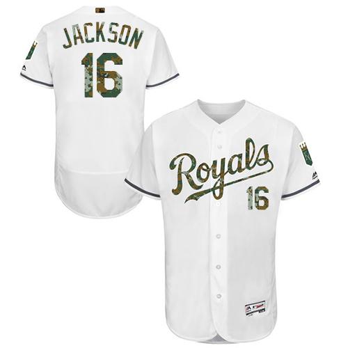Royals #16 Bo Jackson White Flexbase Authentic Collection Memorial Day Stitched MLB Jersey Royals #16 Bo Jackson White Flexbase Authentic Collection Memorial Day Stitched MLB Jersey