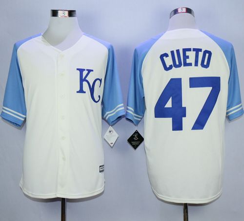 Royals #47 Johnny Cueto Cream Exclusive Vintage Stitched MLB Jersey Royals #47 Johnny Cueto Cream Exclusive Vintage Stitched MLB Jersey