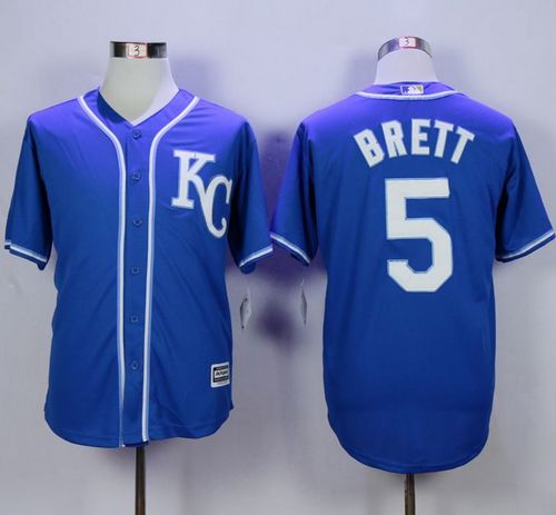 Royals #5 George Brett Blue Alternate 2 New Cool Base Stitched MLB Jersey Royals #5 George Brett Blue Alternate 2 New Cool Base Stitched MLB Jersey