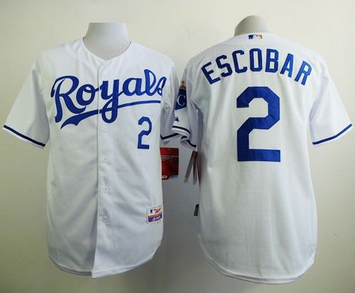 Royals #2 Alcides Escobar White Cool Base Stitched MLB Jersey Royals #2 Alcides Escobar White Cool Base Stitched MLB Jersey