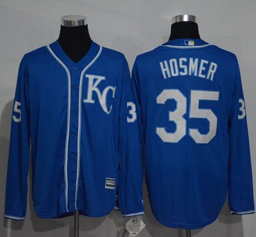 Royals #35 Eric Hosmer Blue New Cool Base Long Sleeve Stitched MLB Jersey Royals #35 Eric Hosmer Blue New Cool Base Long Sleeve Stitched MLB Jersey