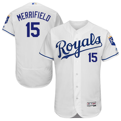 Royals #15 Whit Merrifield White Flexbase Authentic Collection Stitched MLB Jersey Royals #15 Whit Merrifield White Flexbase Authentic Collection Stitched MLB Jersey