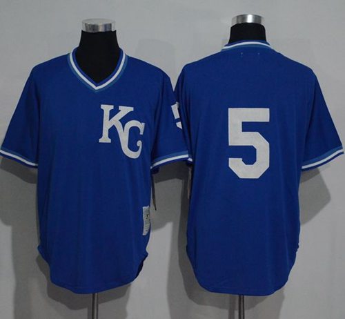 Mitchell And Ness 1989 Royals #5 George Brett Blue Throwback Stitched MLB Jersey Mitchell And Ness 1989 Royals #5 George Brett Blue Throwback Stitched MLB Jersey
