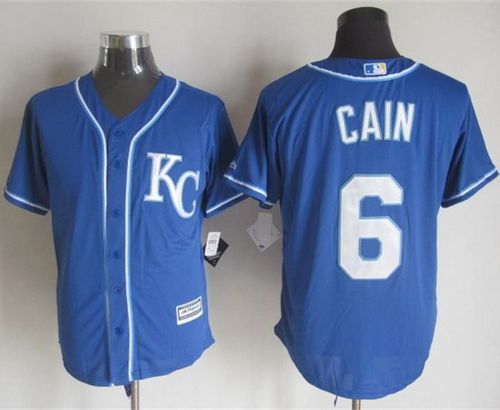 Royals #6 Lorenzo Cain Blue Alternate 2 New Cool Base Stitched MLB Jersey Royals #6 Lorenzo Cain Blue Alternate 2 New Cool Base Stitched MLB Jersey