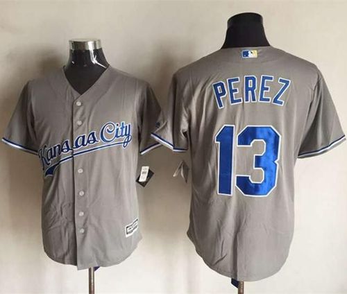 Royals #13 Salvador Perez New Grey Cool Base Stitched MLB Jersey Royals #13 Salvador Perez New Grey Cool Base Stitched MLB Jersey