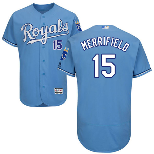 Royals #15 Whit Merrifield Light Blue Flexbase Authentic Collection Stitched MLB Jersey Royals #15 Whit Merrifield Light Blue Flexbase Authentic Collection Stitched MLB Jersey