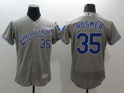 Royals #35 Eric Hosmer Grey Flexbase Authentic Collection Stitched MLB Jersey Royals #35 Eric Hosmer Grey Flexbase Authentic Collection Stitched MLB Jersey