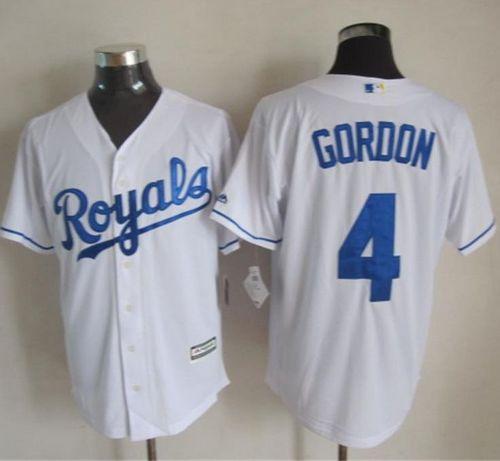 Royals #4 Alex Gordon White New Cool Base Stitched MLB Jersey Royals #4 Alex Gordon White New Cool Base Stitched MLB Jersey