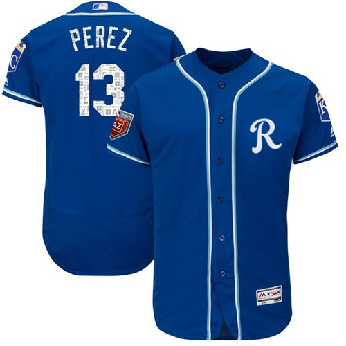 Royals #13 Salvador Perez Royal Blue 2018 Spring Training Authentic Flex Base Stitched MLB Jersey Royals #13 Salvador Perez Royal Blue 2018 Spring Training Authentic Flex Base Stitched MLB Jersey