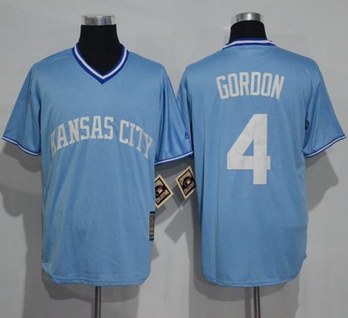 Royals #4 Alex Gordon Light Blue Cooperstown Stitched MLB Jersey Royals #4 Alex Gordon Light Blue Cooperstown Stitched MLB Jersey