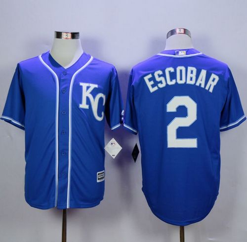 Royals #2 Alcides Escobar Blue Alternate 2 New Cool Base Stitched MLB Jersey Royals #2 Alcides Escobar Blue Alternate 2 New Cool Base Stitched MLB Jersey