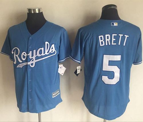 Royals #5 George Brett Light Blue New Cool Base Alternate 1 Stitched MLB Jersey Royals #5 George Brett Light Blue New Cool Base Alternate 1 Stitched MLB Jersey