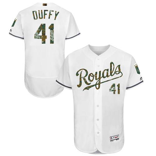 Royals #41 Danny Duffy White Flexbase Authentic Collection Memorial Day Stitched MLB Jersey Royals #41 Danny Duffy White Flexbase Authentic Collection Memorial Day Stitched MLB Jersey