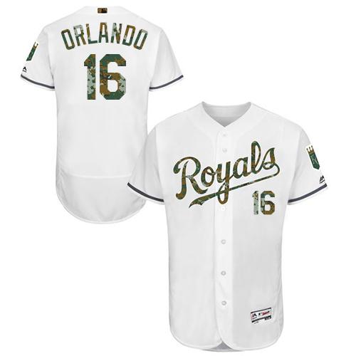 Royals #16 Paulo Orlando White Flexbase Authentic Collection Memorial Day Stitched MLB Jersey Royals #16 Paulo Orlando White Flexbase Authentic Collection Memorial Day Stitched MLB Jersey