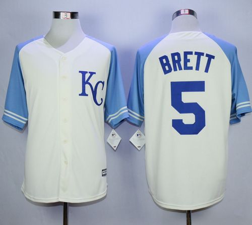 Royals #5 George Brett Cream Exclusive Vintage Stitched MLB Jersey Royals #5 George Brett Cream Exclusive Vintage Stitched MLB Jersey