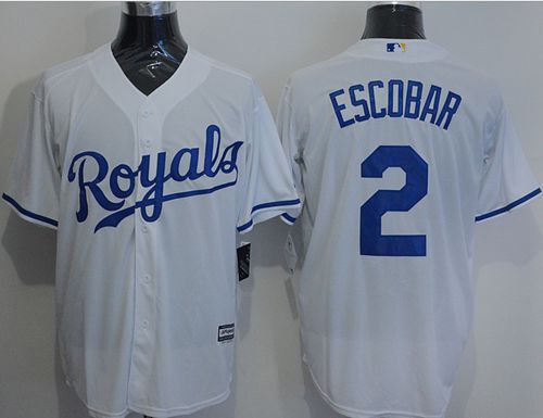Royals #2 Alcides Escobar White New Cool Base Stitched MLB Jersey Royals #2 Alcides Escobar White New Cool Base Stitched MLB Jersey