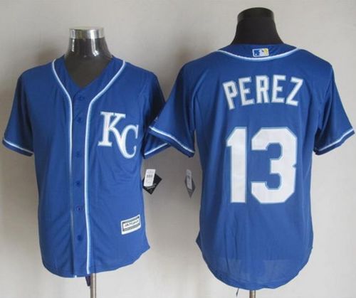 Royals #13 Salvador Perez Blue Alternate 2 New Cool Base Stitched MLB Jersey Royals #13 Salvador Perez Blue Alternate 2 New Cool Base Stitched MLB Jersey