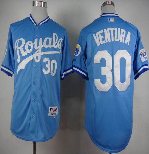 Royals #30 Yordano Ventura Light Blue 1985 Turn Back The Clock Stitched MLB Jersey Royals #30 Yordano Ventura Light Blue 1985 Turn Back The Clock Stitched MLB Jersey