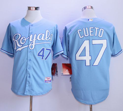 Royals #47 Johnny Cueto Light Blue Alternate 1 Cool Base Stitched MLB Jersey Royals #47 Johnny Cueto Light Blue Alternate 1 Cool Base Stitched MLB Jersey