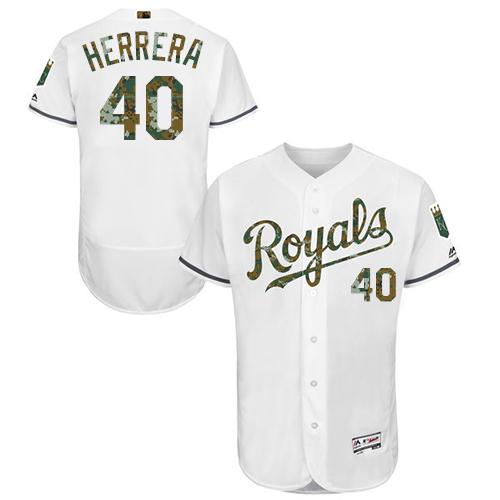 Royals #40 Kelvin Herrera White Flexbase Authentic Collection Memorial Day Stitched MLB Jersey Royals #40 Kelvin Herrera White Flexbase Authentic Collection Memorial Day Stitched MLB Jersey
