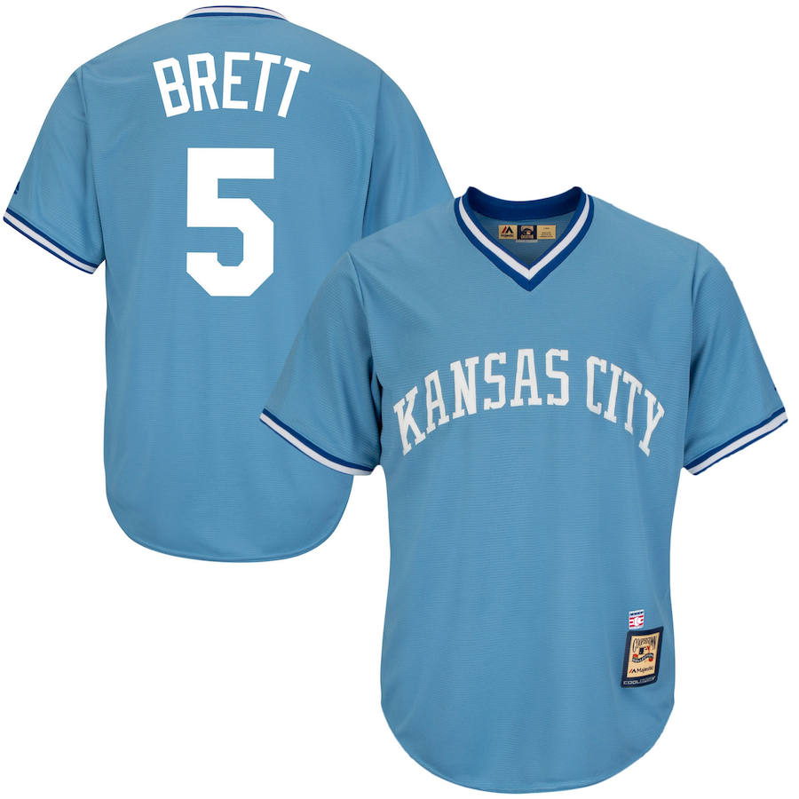 Kansas City Royals #5 George Brett Majestic Cool Base Cooperstown Collection Player Jersey Blue Kansas City Royals #5 George Brett Majestic Cool Base Cooperstown Collection Player Jersey Blue