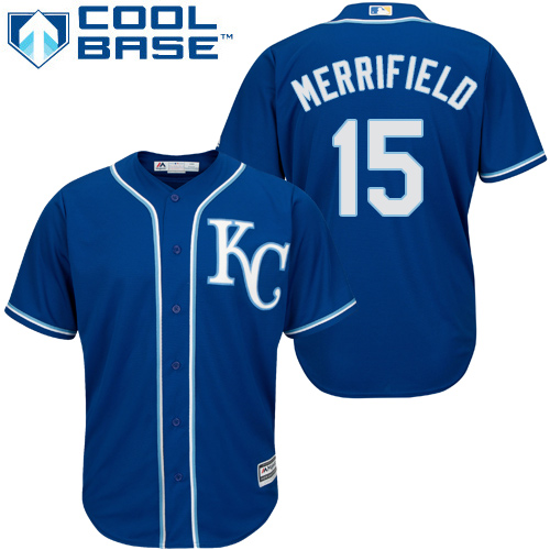 Royals #15 Whit Merrifield Royal Blue New Cool Base Alternate 2 Stitched MLB Jersey Royals #15 Whit Merrifield Royal Blue New Cool Base Alternate 2 Stitched MLB Jersey