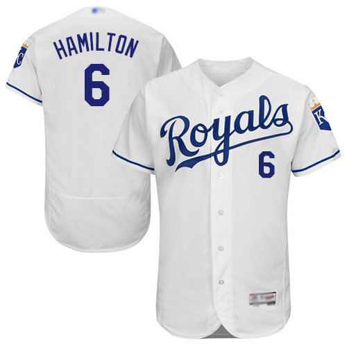 Royals #6 Billy Hamilton White Flexbase Authentic Collection Stitched MLB Jersey Royals #6 Billy Hamilton White Flexbase Authentic Collection Stitched MLB Jersey