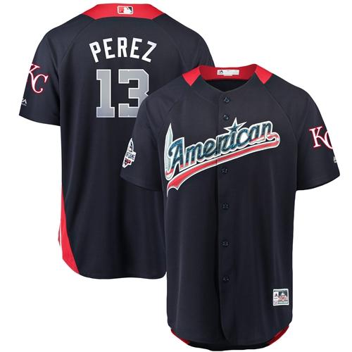 Royals #13 Salvador Perez Navy Blue 2018 All-Star American League Stitched MLB Jersey Royals #13 Salvador Perez Navy Blue 2018 All-Star American League Stitched MLB Jersey