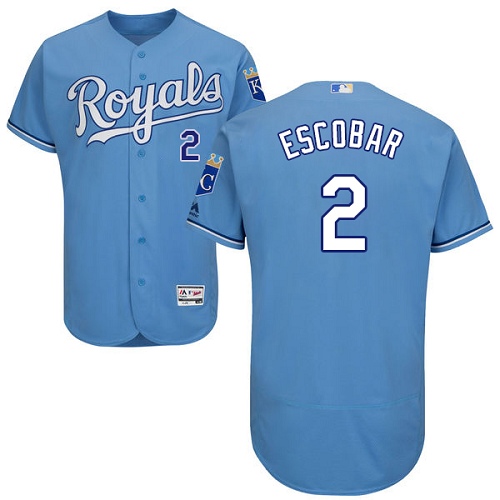 Royals #2 Alcides Escobar Light Blue Flexbase Authentic Collection Stitched MLB Jersey Royals #2 Alcides Escobar Light Blue Flexbase Authentic Collection Stitched MLB Jersey