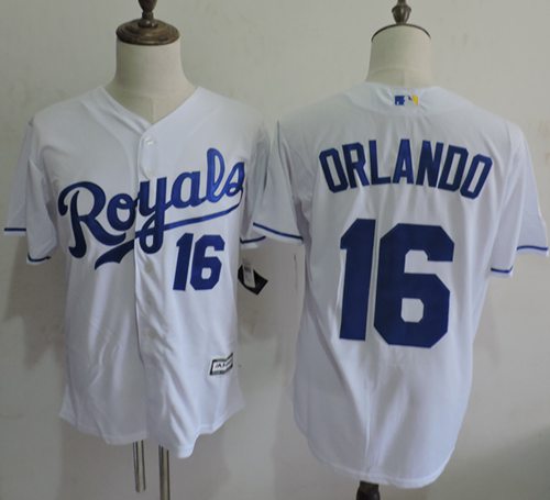 Royals #16 Paulo Orlando White New Cool Base Stitched MLB Jersey Royals #16 Paulo Orlando White New Cool Base Stitched MLB Jersey