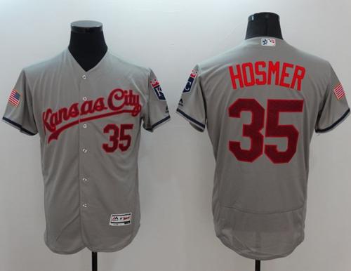 Royals #35 Eric Hosmer Grey Fashion Stars & Stripes Flexbase Authentic Stitched MLB Jersey Royals #35 Eric Hosmer Grey Fashion Stars & Stripes Flexbase Authentic Stitched MLB Jersey