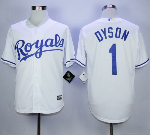 Royals #1 Jarrod Dyson White New Cool Base Stitched MLB Jersey Royals #1 Jarrod Dyson White New Cool Base Stitched MLB Jersey