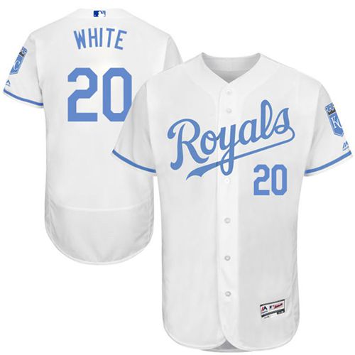 Royals #20 Frank White White Flexbase Authentic Collection Father's Day Stitched MLB Jersey Royals #20 Frank White White Flexbase Authentic Collection Father's Day Stitched MLB Jersey