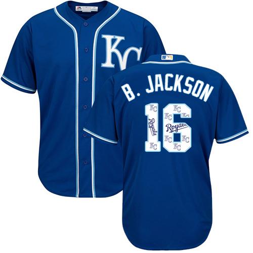 Royals #16 Bo Jackson Royal Blue Team Logo Fashion Stitched MLB Jersey Royals #16 Bo Jackson Royal Blue Team Logo Fashion Stitched MLB Jersey